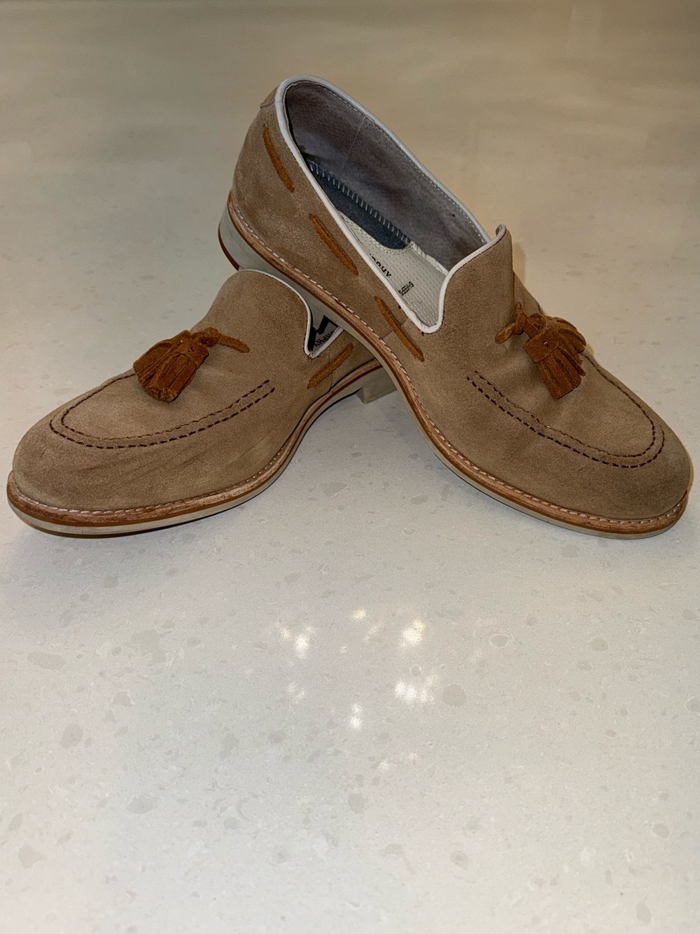Johnston & Murphy Men's Suede Tassel Loafers - Tan, Size 10.5